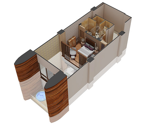 Grand Luxxe One Bedroom Residence Loft Floor Plan 2